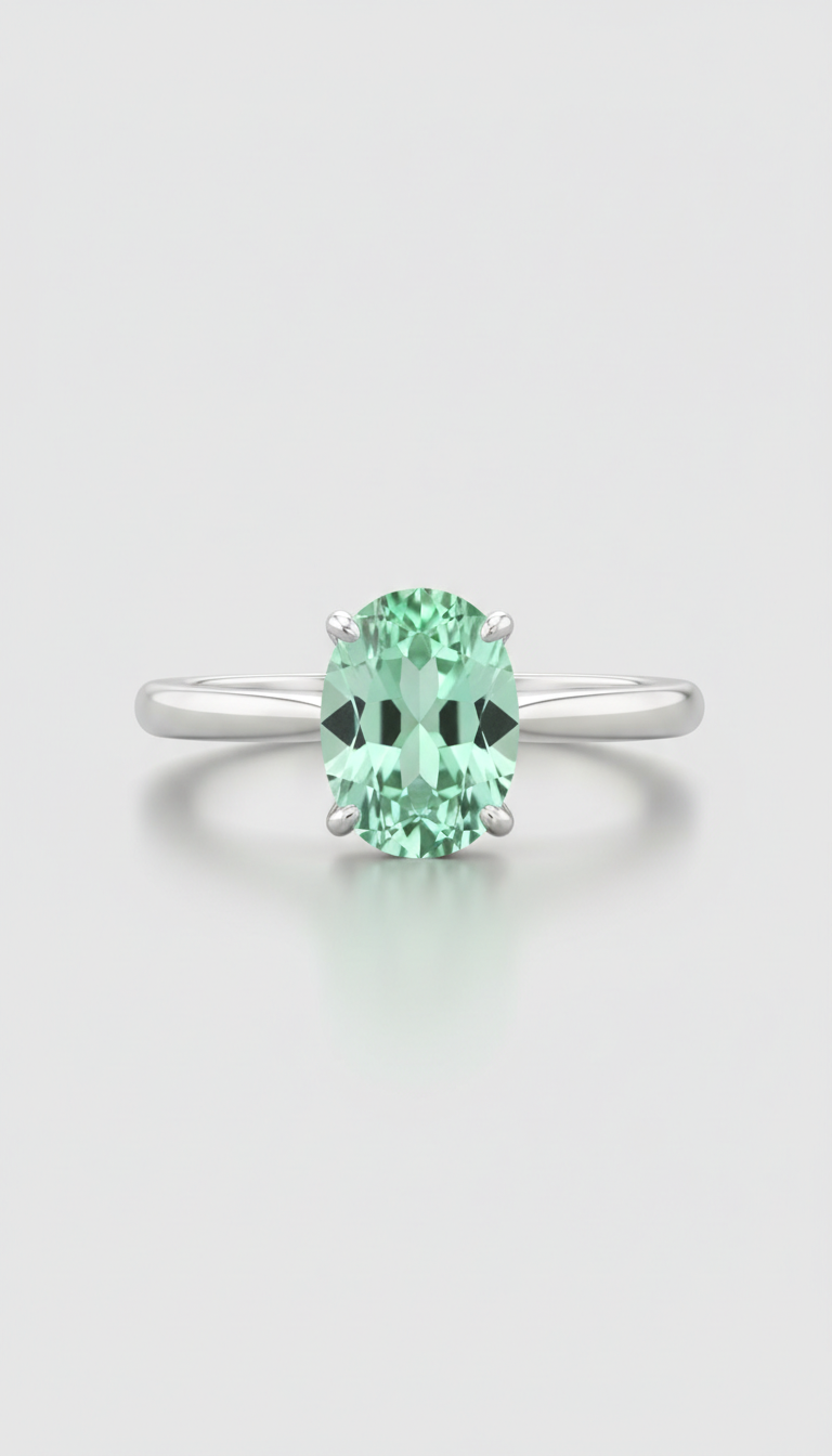 Mint Peridot Solitaire Ring
