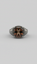 Shadowed Pewter Smoky Topaz Ring