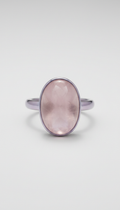 Blush Rose Quartz Oval Ring