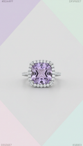 Lavender Amethyst Cushion Ring